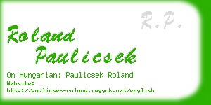 roland paulicsek business card